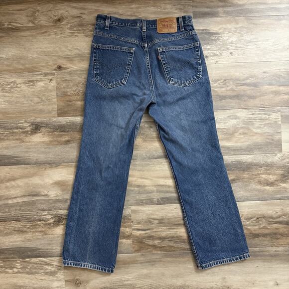 Levi’s 517 Bootcut Jeans 33x30 USA Made Custom Floral Patch Y2K Grunge - Picture 6 of 10